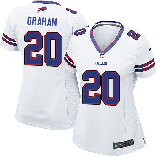 Women's Limited Corey Graham Nike Jersey White Road - #20 NFL Buffalo Bills